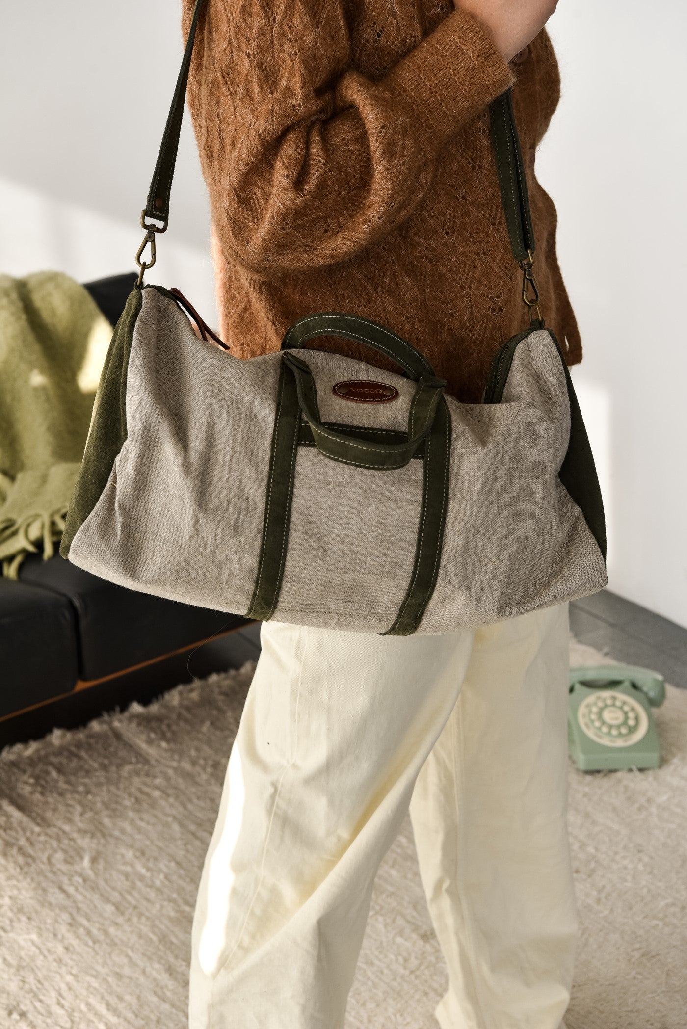 Olive green shop weekender bag